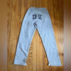 Gray Track Pants with Back Lettering